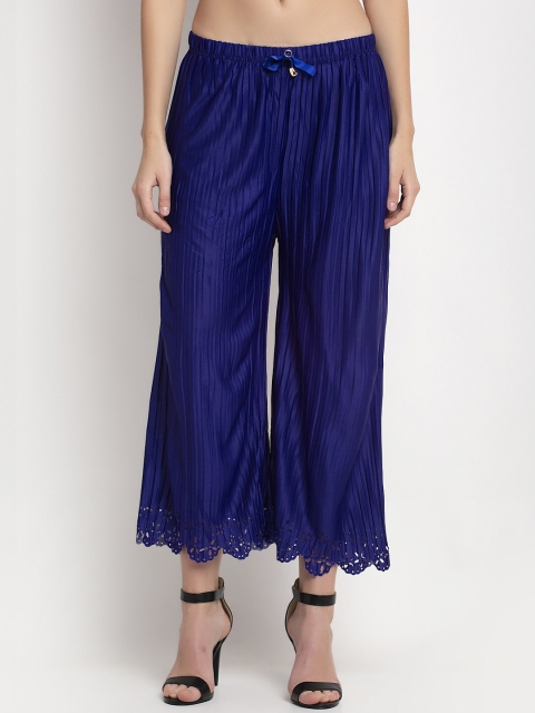 NEUDIS Women Navy Blue Loose Fit Solid Parallel Trousers with Laser Cut Bottom Detail
NEUDIS Women Navy Blue Loose Fit Solid Parallel Trousers with Laser Cut Bottom Detail