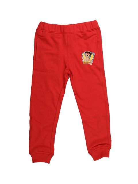 Chhota Bheem Kids Red Solid Joggers