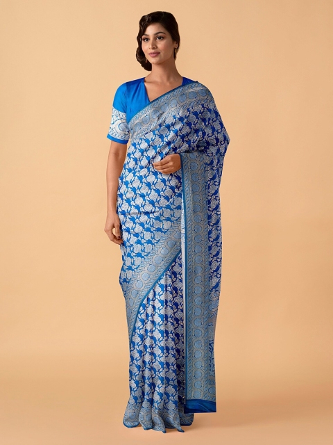 Taneira Blue Pure Silk Woven Design Banarasi Saree