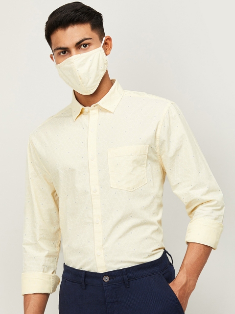 CODE by Lifestyle Men Yellow & White Regular Fit Printed Formal Shirt & 2-Ply Cloth Mask
CODE by Lifestyle Men Yellow & White Regular Fit Printed Formal Shirt & 2-Ply Cloth Mask