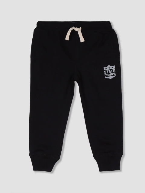 The Childrens Place Boys Black Solid Straight-Fit Joggers