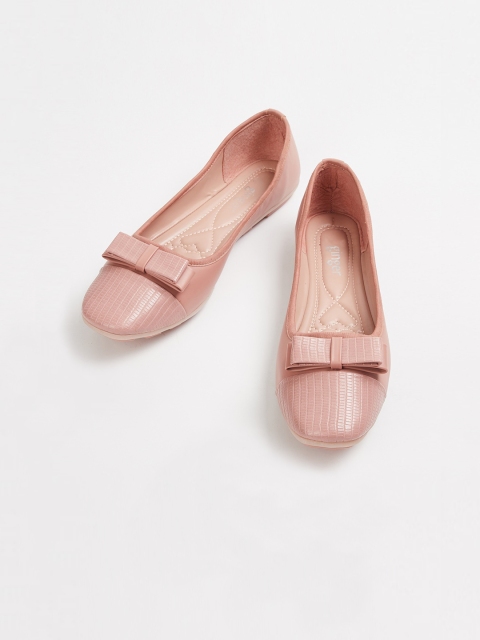 Ginger by Lifestyle Women Pink Textured Ballerinas