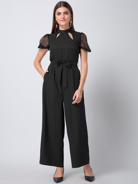 FabAlley Women Black Solid Basic Jumpsuit