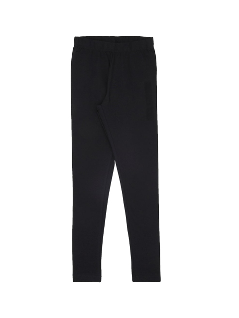 POPPERS by Pantaloons Girls Black Solid Ankle-Length Leggings