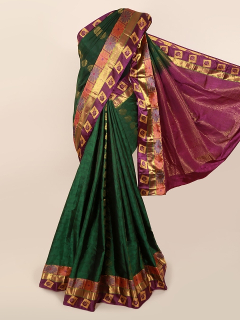 Pothys Green Pure Silk Woven Design Kanjeevaram Saree