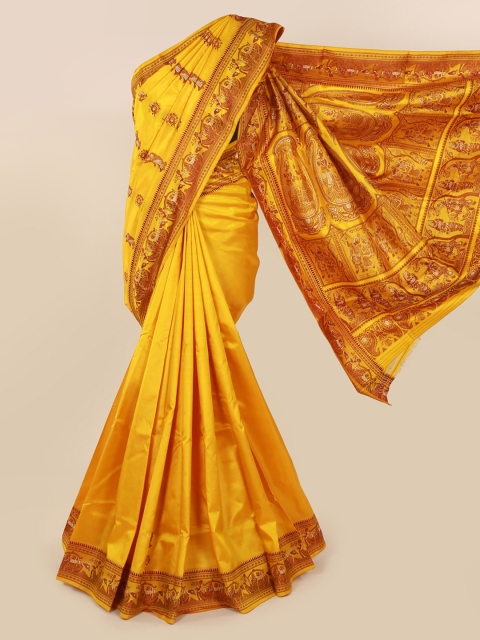 Pothys Yellow Woven Design Baluchari Saree