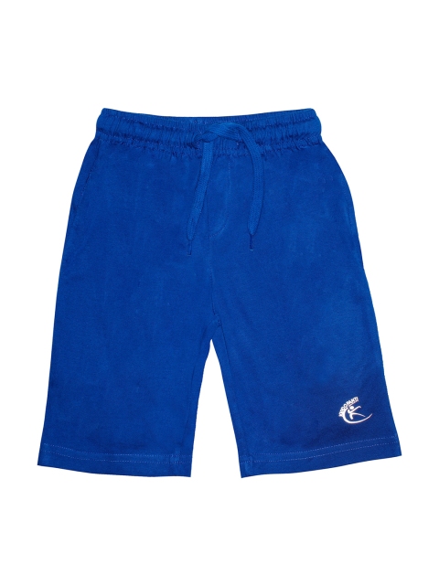 KiddoPanti Boys Blue Solid Regular Fit Sports Shorts