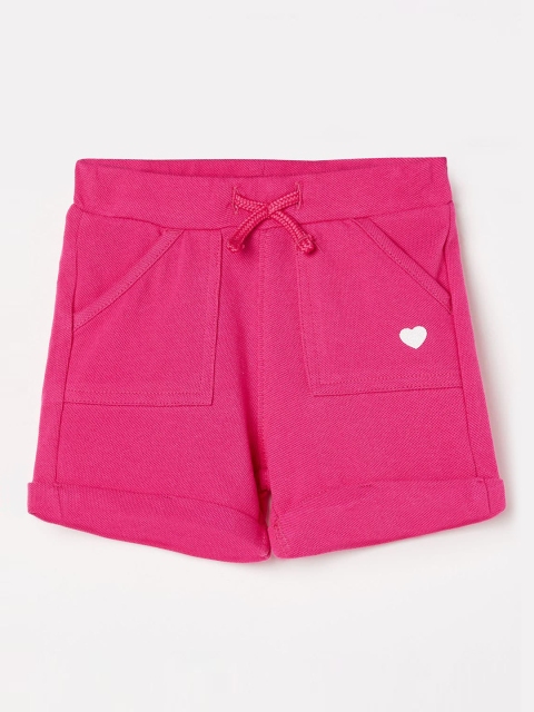 Juniors by Lifestyle Girls Pink Solid Regular Fit Regular Shorts