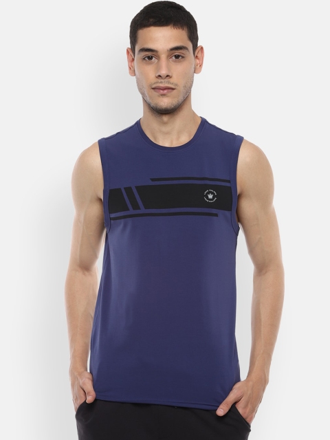 Louis Philippe Men Navy Blue Printed Round Neck T-shirt