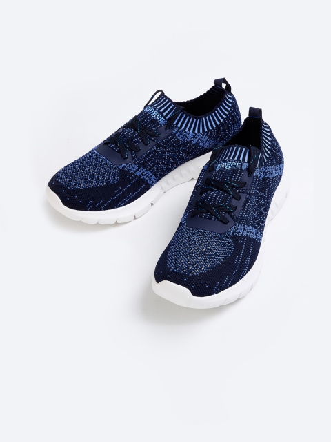 Ginger by Lifestyle Women Navy Blue Woven Design Sneakers
