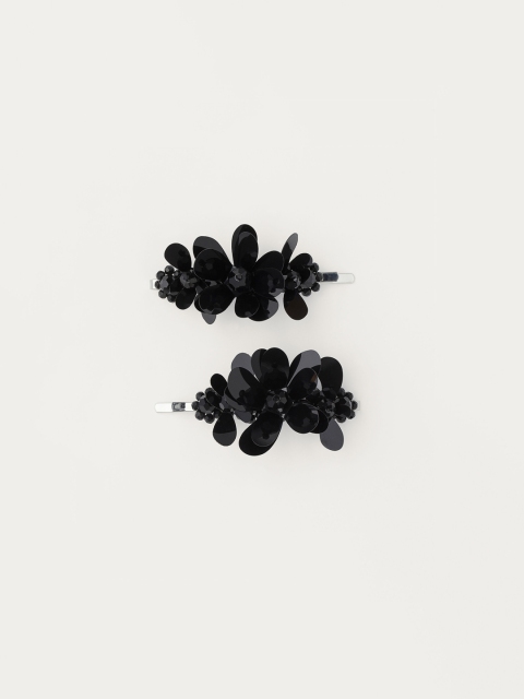H&M Women Black 2 Pack Decorated Hair Grips