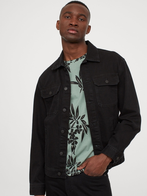 H&M Men Green Cotton T-shirt