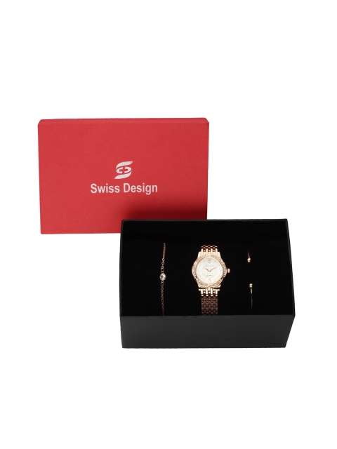 Swiss Design Women Rose Gold-Toned & Gold-Toned Watch & Jewellery Gift Set SDWGift Set-81
Swiss Design Women Rose Gold-Toned & Gold-Toned Watch & Jewellery Gift Set SDWGift Set-81