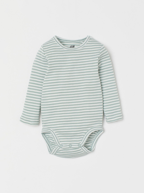 H&M Kids Green Long-Sleeved Bodysuit