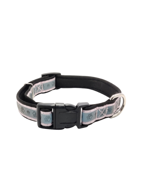 PETS EMPIRE Pink & Grey Reflective Adjustable Padded Dog Collar