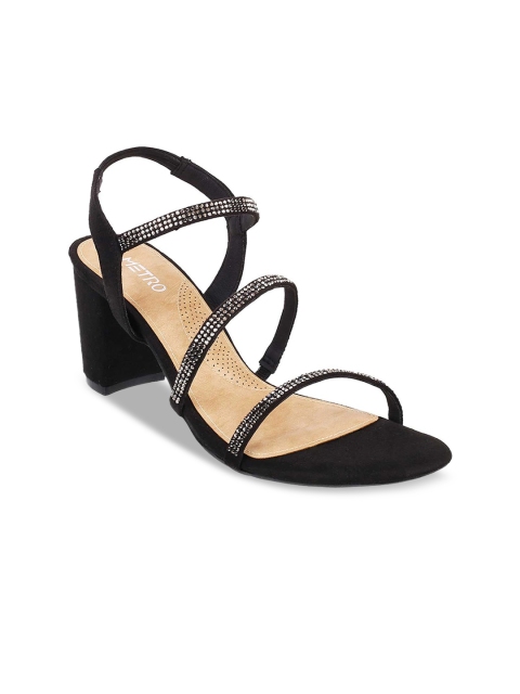 Metro Women Black Solid Sandals