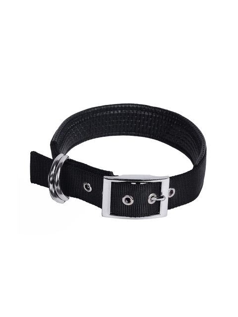 PETS EMPIRE Black Solid Padded Dog Collar