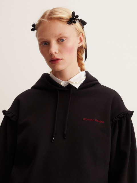 H&M Women Black Flared hoodie