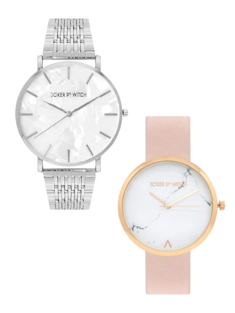 JOKER & WITCH Silver-Toned & Pink Peter & Oliver Couple Watches Gift Set JWCW149, White
JOKER & WITCH Silver-Toned & Pink Peter & Oliver Couple Watches Gift Set JWCW149, White