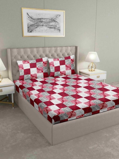 BELLA CASA Red & Grey Ethnic Motifs 160 TC Cotton 1 King Bedsheet with 2 Pillow Covers
BELLA CASA Red & Grey Ethnic Motifs 160 TC Cotton 1 King Bedsheet with 2 Pillow Covers