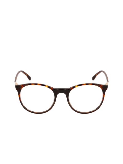 Ted Smith Unisex Brown & Yellow Tortoise Shell Full Rim Round Frames TSF-163_C4