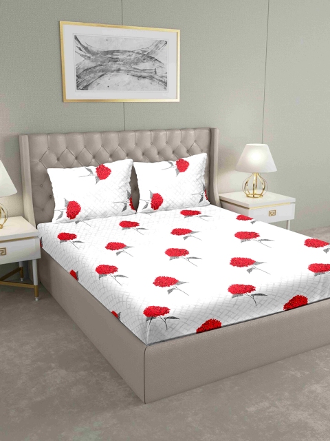 BELLA CASA White & Red Floral 160 TC Cotton 1 King Bedsheet with 2 Pillow Covers
BELLA CASA White & Red Floral 160 TC Cotton 1 King Bedsheet with 2 Pillow Covers