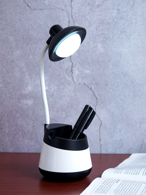 Golden Peacock Black & White 360 Degree Rotating LED Table Top Lamp