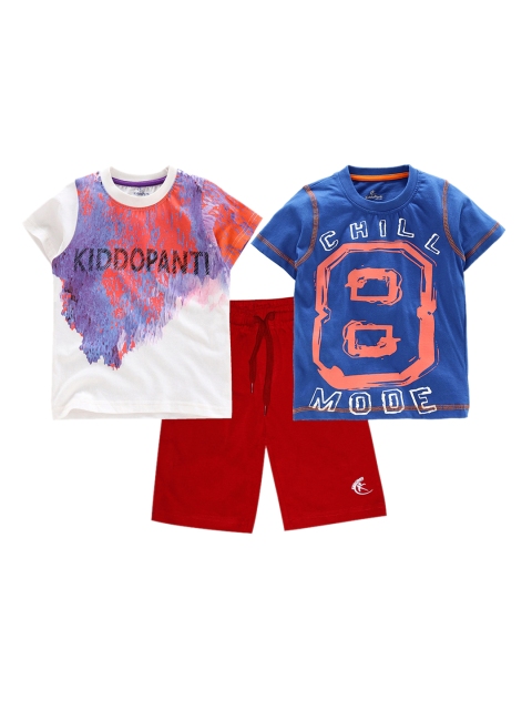 KiddoPanti Boys Multicoloured 2 Printed T-shirt With Knee Length Short Combo Set, Multi
KiddoPanti Boys Multicoloured 2 Printed T-shirt With Knee Length Short Combo Set, Multi