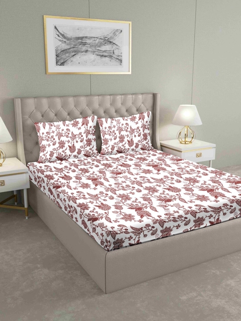 BELLA CASA White & Maroon Ethnic Motifs 160 TC Cotton 1 King Bedsheet with 2 Pillow Covers
BELLA CASA White & Maroon Ethnic Motifs 160 TC Cotton 1 King Bedsheet with 2 Pillow Covers