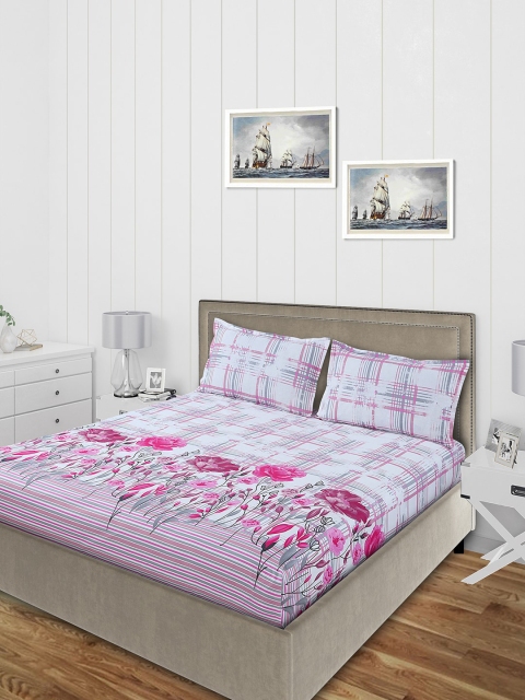 Salona Bichona Pink & White Floral 144 TC Cotton 1 King Bedsheet with 2 Pillow Covers
Salona Bichona Pink & White Floral 144 TC Cotton 1 King Bedsheet with 2 Pillow Covers