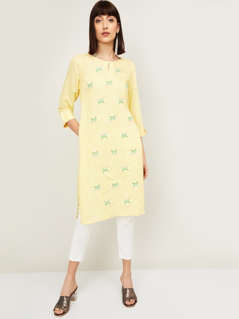 Melange by Lifestyle Women Yellow Geometric Embroidered Flared Sleeves Thread Work Kurta
Melange by Lifestyle Women Yellow Geometric Embroidered Flared Sleeves Thread Work Kurta