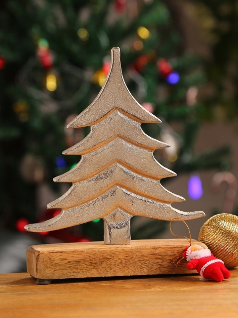Amoliconcepts Silver and Natural Wood Decorative Tree