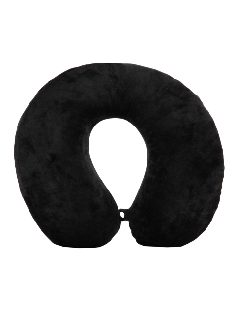 MEMOIR Unisex Black Solid Memory Foam Travel Neck Pillow