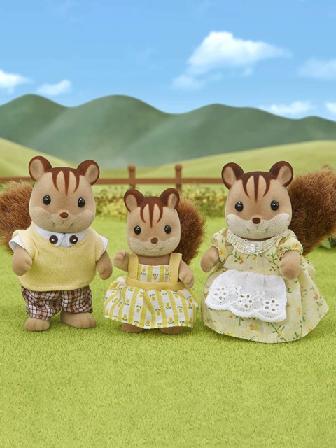Sylvian Families Kids Brown & Beige Walnut Squirrel Family Set