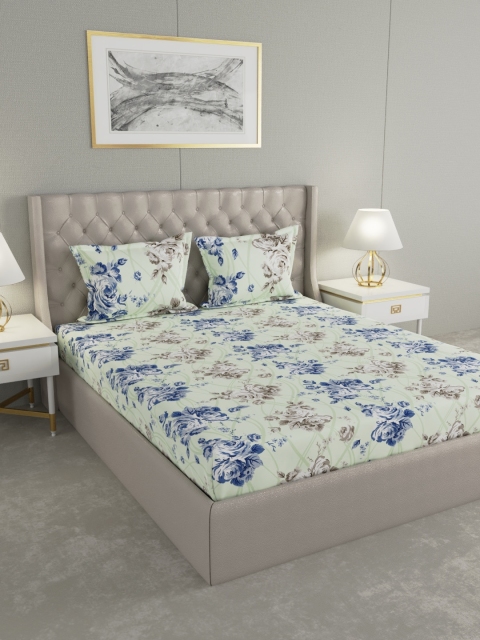 Raymond Home Green & Blue Floral 120 TC Cotton Double Queen Bedsheet with 2 Pillow Covers
Raymond Home Green & Blue Floral 120 TC Cotton Double Queen Bedsheet with 2 Pillow Covers