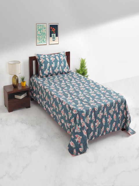 Chumbak Teal & Pink Conversational 200 TC Cotton 1 Single Bedsheet with 1 Pillow Covers
Chumbak Teal & Pink Conversational 200 TC Cotton 1 Single Bedsheet with 1 Pillow Covers