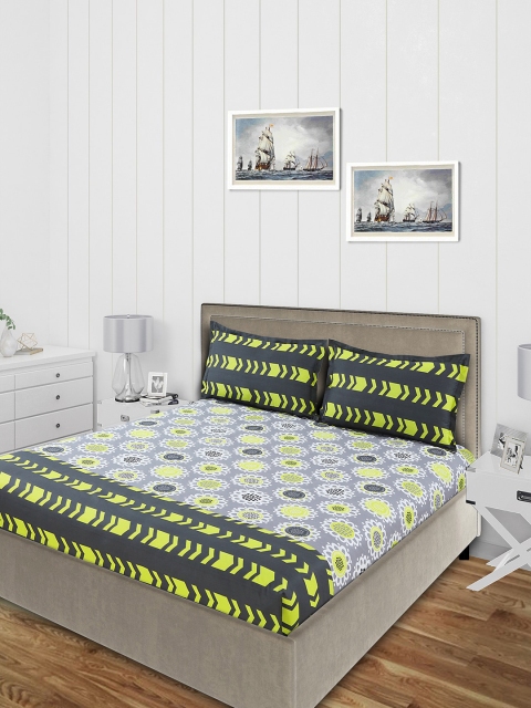 Salona Bichona Grey & White Conversational 144 TC Cotton 1 King Bedsheet with 2 Pillow Covers
Salona Bichona Grey & White Conversational 144 TC Cotton 1 King Bedsheet with 2 Pillow Covers