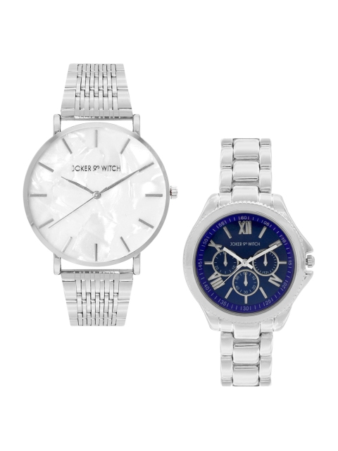 JOKER & WITCH Silver-Toned & Blue Kennedy & Willow Couple Watch Gift Set JWCW124