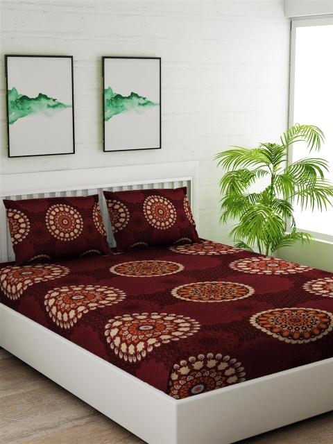 Salona Bichona Maroon & Beige Ethnic Motifs 120 TC Cotton 1 King Bedsheet with 2 Pillow Covers
Salona Bichona Maroon & Beige Ethnic Motifs 120 TC Cotton 1 King Bedsheet with 2 Pillow Covers