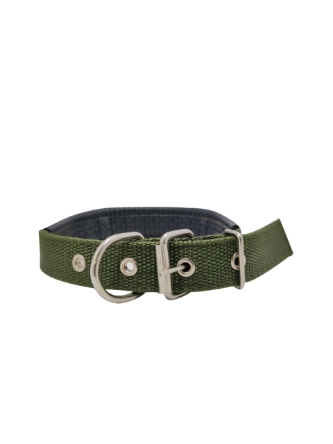 PETS EMPIRE Green Solid Padded Dog Collar