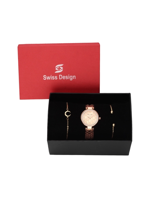Swiss Design Women Rose Gold Watch & Jewellery Gift Set For Women SDWGift Set-78