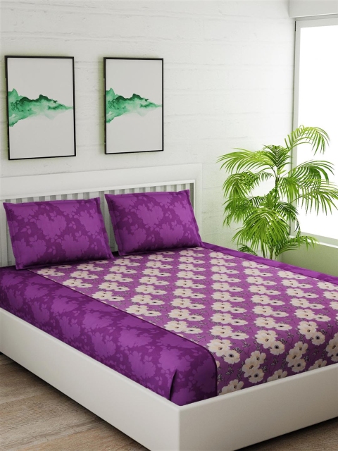 Salona Bichona Purple & Off-White Floral 144 TC Cotton 1 King Bedsheet with 2 Pillow Covers
Salona Bichona Purple & Off-White Floral 144 TC Cotton 1 King Bedsheet with 2 Pillow Covers