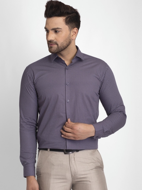 JAINISH Men Grey Slim Fit Printed Formal Shirt