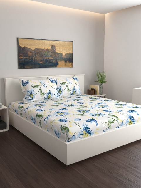 GRES HOME Blue & Green Floral 120 TC Cotton 1 King Bedsheet with 2 Pillow Covers
GRES HOME Blue & Green Floral 120 TC Cotton 1 King Bedsheet with 2 Pillow Covers