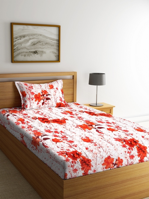 BOMBAY DYEING Off-White & Orange Floral 160 TC Cotton 1 Single Bedsheet with 1 Pillow Covers
BOMBAY DYEING Off-White & Orange Floral 160 TC Cotton 1 Single Bedsheet with 1 Pillow Covers