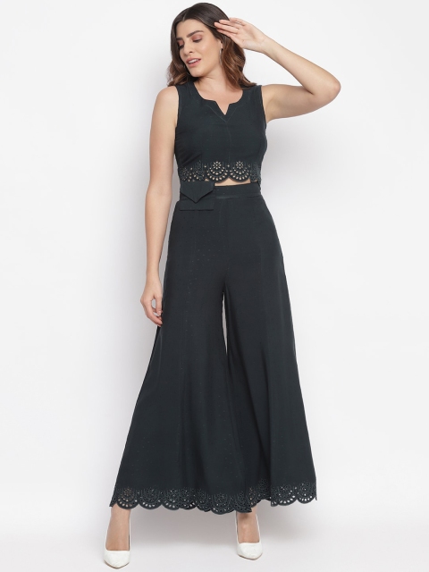 Capybara Women Green Solid Top with Palazzos