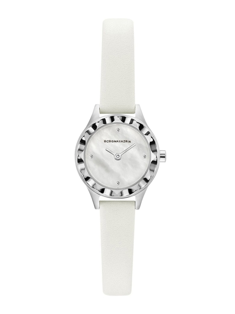 BCBG Women White Leather Analogue Watch BG50828001