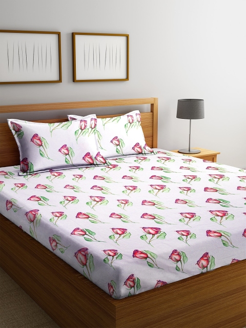 BOMBAY DYEING Pink & Green Floral 160 TC Cotton 1 King Bedsheet with 2 Pillow Covers
BOMBAY DYEING Pink & Green Floral 160 TC Cotton 1 King Bedsheet with 2 Pillow Covers