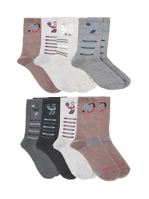 Dollar Men Pack Of 8 Assorted Calf-Length Socks