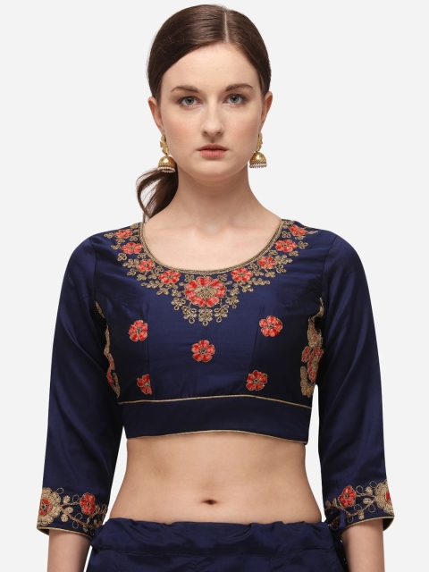 SAADHVI Navy Blue & Pink Embroidered Semi-Stitched Lehenga & Unstitched Blouse with Dupatta
SAADHVI Navy Blue & Pink Embroidered Semi-Stitched Lehenga & Unstitched Blouse with Dupatta